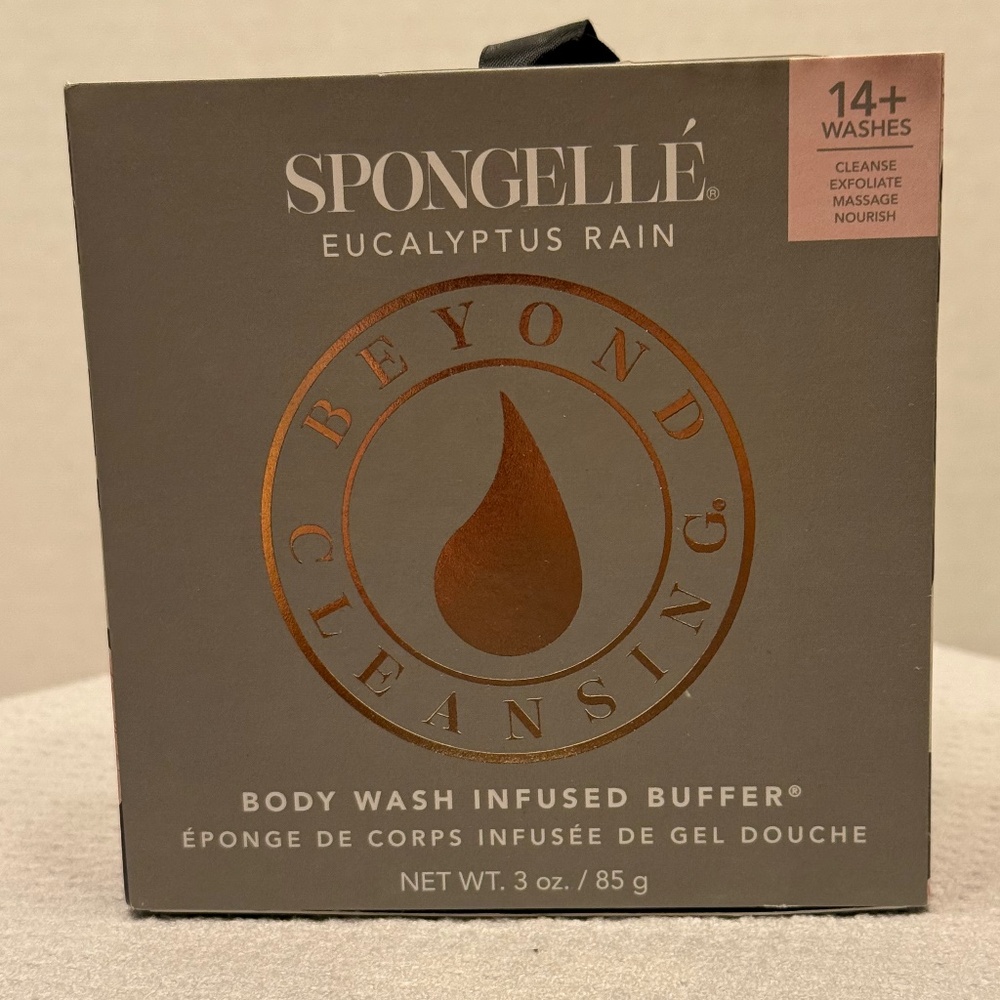 NEW Spongelle Body Wash Infused Buffer - Eucalyptus Rain - 14+ washes